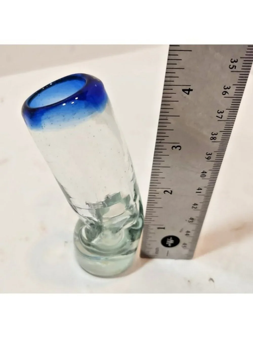 Mextequil Mexican Tequila Shot Glass Hand Blown Glass - Set of 5  2 oz- Bent